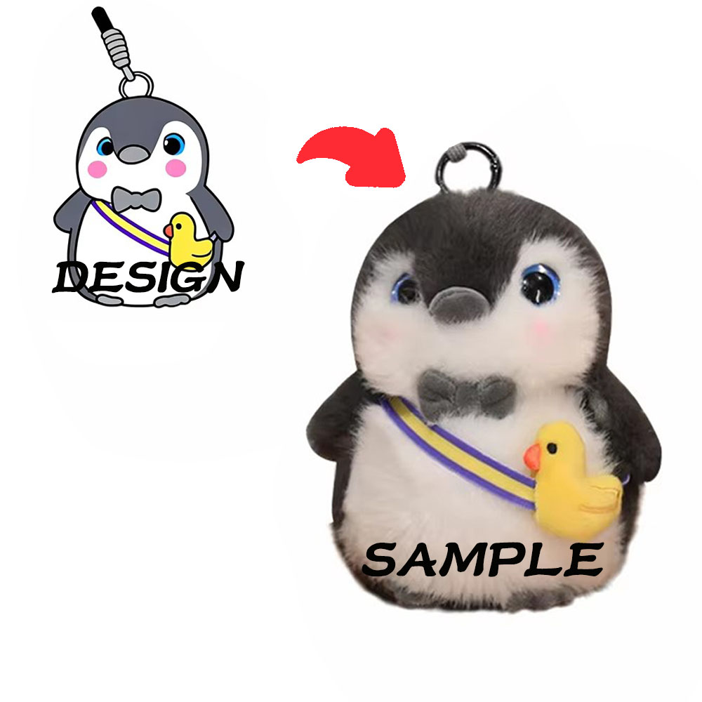 Cute Crochet Penguin Keychain - Handmade Animal Plush Toy