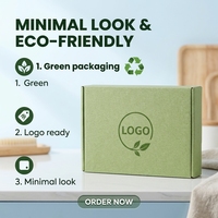 Boîte d'expédition en carton ondulé plat vert herbe avec logo personnalisé, écologique et recyclable, pour vêtements et cadeaux