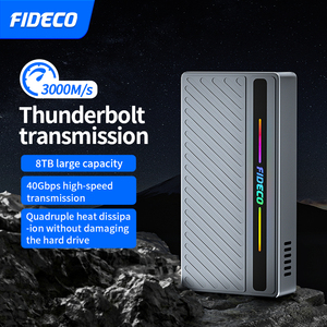 กล่องใส่ SSD <span class=keywords><strong>M</strong></span>.2 NVMe แบบ FIDECO Tool Free Usb 4 Thunderbolt 40Gbps RGB พร้อมพัดลมระบายความร้อน - Product Image 4