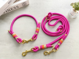 工場直販 ラグジュアリー カスタム 手編み ナイロン ロープ 犬用首輪・リードセット 550ポンド パラコード タクティカル フェザー装飾付き - Product Image 5