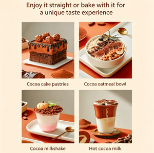 Poudre de cacao alcalinisée de haute qualité, faible en gras, <span class=keywords><strong>soluble</strong></span>, rouge brun foncé, pour boissons au <span class=keywords><strong>chocolat</strong></span> <span class=keywords><strong>chaud</strong></span>, pâtisseries et desserts - Product Image 6