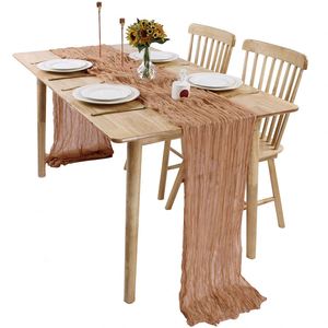 Nappe en gaze en gros, couleur ivoire nude, pour décoration de table de mariage bohème rustique, 14 couleurs - Product Image 1