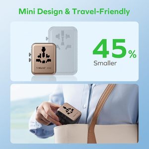 Adaptador de viaje universal <span class=keywords><strong>MOMAX</strong></span> 7 en 1, 3 en 1 PD y 2 en 1 QC, 2AC, adaptador de enchufe de viaje europeo todo en uno - Product Image 3