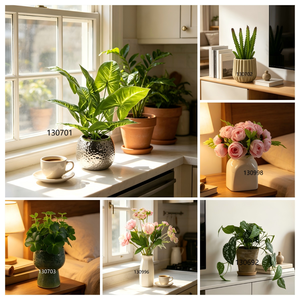 <span class=keywords><strong>Palmier</strong></span> artificiel <span class=keywords><strong>Licuala</strong></span> Grandis à faible entretien dans un pot en plastique noir, <span class=keywords><strong>palmier</strong></span> Areca tropical luxuriant pour la décoration de balcon - Product Image 6