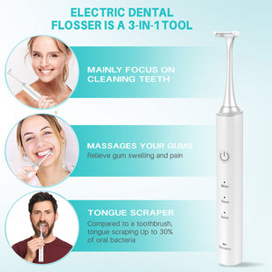 Fil dentaire sans fil alimenté par batterie avec recharge sans fil pour le nettoyage des dents à domicile, blanc - Product Image 3