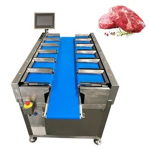 Automatic Multiheads Belt Feeder Combination Weigher Packaging Machine Beef Pork Chicken Seafood Shrimp Sausage Belt Weigher