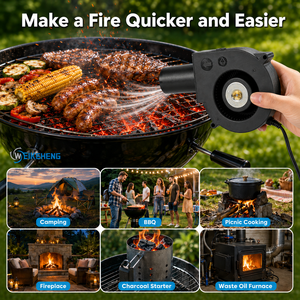 Ventilateur centrifuge portable WKH 9733 DC 12V 2.94A avec contrôleur de vitesse variable pour poêle à bois, barbecue, grille, cheminée, échappement - Product Image 6