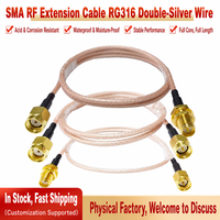 Câble d'extension coaxial RG316 femelle-femelle avec connecteur à filetage interne doré, gaine en PVC tressée thermorétractable IP67, personnalisé pour applications électroniques