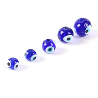 8-14mm verre poli mauvais œil breloque accessoires décor à la maison dinde ronde breloque couleur bleu mauvais œil perle de verre pour Bracelet