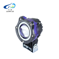LELANPU Lampe de projecteur LED pour moto IP67, œil d'ange bleu, œil de démon rouge, blanc jaune bicolore, 40W, phare antibrouillard, ATV UTV