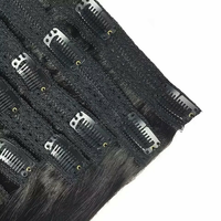 Clip droit brésilien de vison dans les extensions de cheveux vrais cheveux humains Clip noir naturel ins Clip sans couture sur l'extension de cheveux