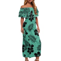 Ensembles deux pièces sexy tropicaux polynésiens en gros pour femmes – Haut élégant sans manches et longue robe fendue maxi pour les vacances, tenue de plage et maillot de bain
