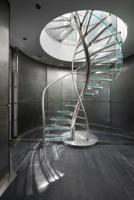 PRIMA Hochwertige Luxuriöse Moderne Holz-Glas-Treppengeländer Maßgefertigte Geschwungene Treppe für Häuser