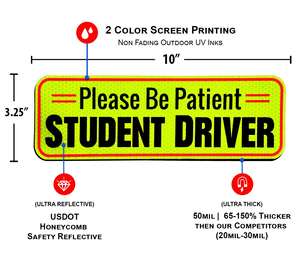 Sii paziente riutilizzabile avviso di sicurezza mobile rosso giallo argento riflettente studente nuovo Driver magnete adesivo segnale di sicurezza per auto - Product Image 2