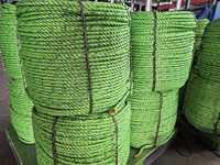 Cuerda Trenzada Ecológica de Polipropileno Verde y Azul de 12 mm x 220 m, de 3 Hilos, Alta Resistencia, con Certificado CE