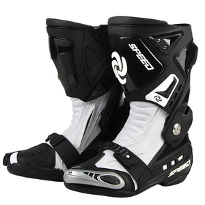 Bottes de moto de haute qualité pour la <span class=keywords><strong>cheville</strong></span>, respirantes, en cuir microfibre, pour l'été et toutes les saisons, antidérapantes, à semelle épaisse - Product Image 3