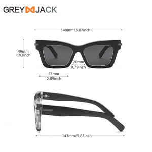 Lunettes de soleil œil de chat Greyjack pour femme, monture TR, verres TAC, protection UV400, style oversize tendance - Product Image 3