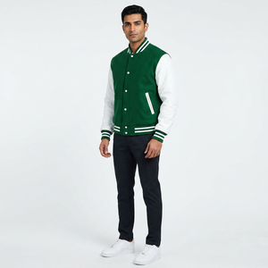 Veste bomber hybride pour homme élégante avec capuche coupe-vent, look rétro décontracté pour l'hiver - Product Image 1