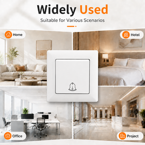 Botón <span class=keywords><strong>pulsador</strong></span> de <span class=keywords><strong>timbre</strong></span> de pared con símbolo de campana, interruptor de llamada momentáneo empotrado para el hogar y hoteles - Product Image 3