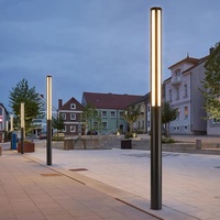 Lampes solaires LED de jardin modernes à haut lumen, poteau en aluminium, étanches IP65, abat-jour cylindrique en acrylique pour aménagement extérieur