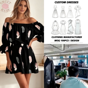 Black Off Shoulder Feather Print Maxi <b>Dress</b> Women Ruffle Short Sleeve Empire Waist Flowy <b>Long</b> <b>Dress</b> For <b>Beach</b> Party Holiday Wear - Product Image 1