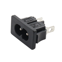 Prise d'alimentation IEC LZ-8-6AS9 C8 à 2 broches, 2 sorties, prise secteur AC universelle, support de prise électrique en laiton
