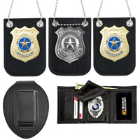 Badges de sécurité métalliques personnalisés avec impression UV, accessoires porte-cartes en cuir moulé, clip à épingle