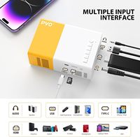 Mini projecteur de poche 1080P, 100 lumens ANSI LCD LED portable, 1500:1 compatible 4K 3D pour le home cinéma et le divertissement des enfants
