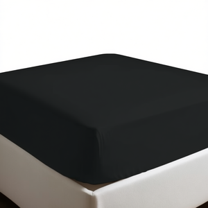 Sábana Ajustable 100% Algodón Negra Tamaño Super King 180x200cm - Product Image 3