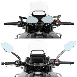 LOBOO RM03 Rétroviseur ultra grand angle anti-éblouissement <span class=keywords><strong>pliable</strong></span> en alliage d'aluminium Grand champ de vision Radis Design pour motos - Product Image 4