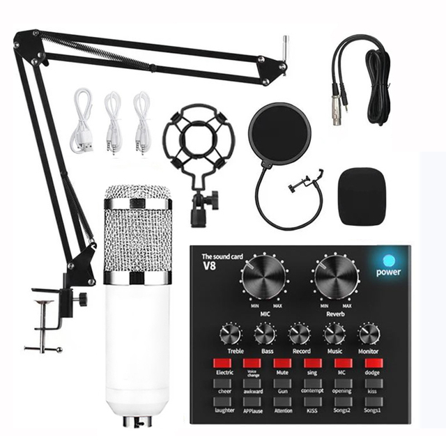BM 800 Karaoke Microphone Studio Condenser Mic BM800 V8 Noise Cancelling KTV Radio Singing Recording Computers Sound Cards