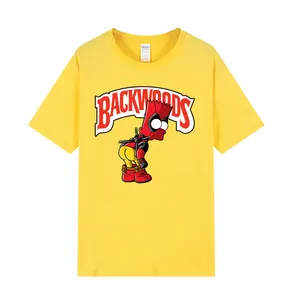 Factory Price 150GSM 250GSM Thick Cotton Heavyweight Backwoods Cookie Cartoon Anime Men T Shirt With New Design
