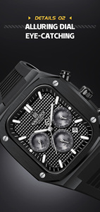 Relojes de Pulsera de Cuarzo NAVIFORCE 8037 <span class=keywords><strong>BBB</strong></span> Totalmente Negros con Esfera Grande y Tres Agujas Pequeñas para Hombre, Relojes de Lujo con Tres Agujas Pequeñas - Product Image 2
