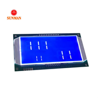 Module d'affichage LCD à segments bleus négatifs STN LCM personnalisé, 7 chiffres, 13 symboles, UART 9600, rétroéclairage blanc, SMS07150