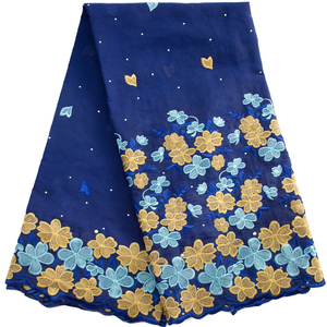 Prix de Gros 3555, Tissu Brodé Voile Suisse Lafaya pour Robe de Soirée Aso Ebi - Product Image 1