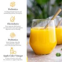 Poudre Détox Nettoyante OEM aux Électrolytes, Prébiotiques et Superaliments pour l'Hydratation, Saveur Mangue Fruit de la Passion, Ventre Plat