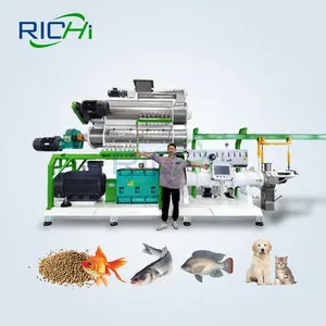 RICHI Complete 1-12 T/H Animal Pellet Making Machine Floating Fish Feed
