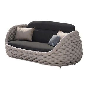 Canapé en alliage d'aluminium à corde de traction de forme spéciale, imperméable et résistant aux UV, pour villas, cours, hôtels, clubs et espaces de jardin, style luxe léger moderne - Product Image 6