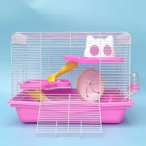 Vila de hamster plástico rosa de luxo 3 camadas