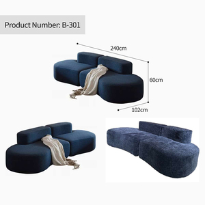 Canapé d'angle incurvé 3 places en tissu contemporain OEM tendance 2026, compressé et personnalisable pour hôtel, salon, villa - Product Image 2