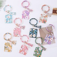 Porte-cartes et porte-monnaie pour femme à motif floral, nouveauté printemps, avec pendentif pompon et porte-clés – Meilleures ventes