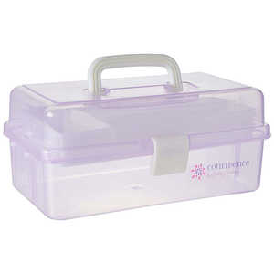 Caja de Almacenamiento de Plástico - Caja GaBBY Morada de 12x6x7 Pulgadas, Resistente y Portátil con Cierre de Pestillo y Bandejas de Dos Niveles - Product Image 1