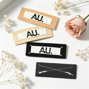 Étiquette en similicuir PU à bords déchirés irréguliers, avec lettres imprimées, pour accessoires de jeans, tricots et chapeaux - Product Image 4