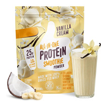 Commerces extérieurs transfrontaliers : Poudre pour milkshake saveur crème vanille PROTEIN SMOOTHIE, sachet 500g, conservation à température ambiante