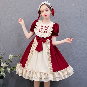 Abiti Lolita nastro di pizzo Bowknot principessa <span class=keywords><strong>cameriera</strong></span> <span class=keywords><strong>vestito</strong></span> da <span class=keywords><strong>bambina</strong></span> volant eleganti abiti di lusso per ragazze bambini - Product Image 6