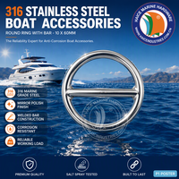 Acier inoxydable 316 Marine Anneau Rond avec barre 10x60mm Soudé O Anneaux Gréement Pet Kayak Yacht Bateau Matériel Accessoires