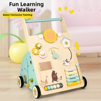 Chariot de marche en bois pour enfants, poussette, jouet à pousser et à tirer, chariot de courses de simulation, jouet d'activités multifonctionnel, capacité de charge de 5 kg