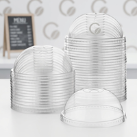 Couvre-boissons transparents en PET Kingstar de 98 mm avec ouvertures pour pailles, pour grands gobelets de boissons froides