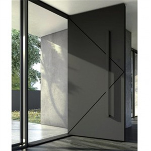 CBMMart Latte moderne de luxe en cèdre Chevron <span class=keywords><strong>Sapin</strong></span> Teck Porte d'entrée pivotante en bois massif - Product Image 1