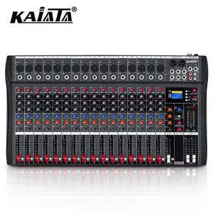 KAIKA CT16-3チャンネルオーディオミキサーサウンドボードコンソールシステムデジタルUSBMP3コンピューター48VファントムパワーステレオDJスタジオ